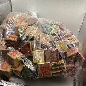 Classic Wooden Alphabet Blocks Set - Multicolor - Vintage